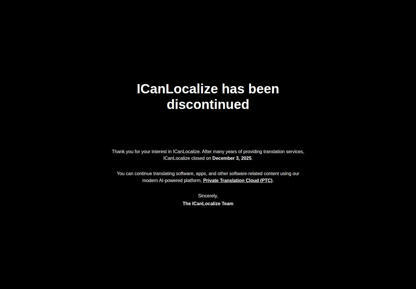 Screenshot of icanlocalize.com