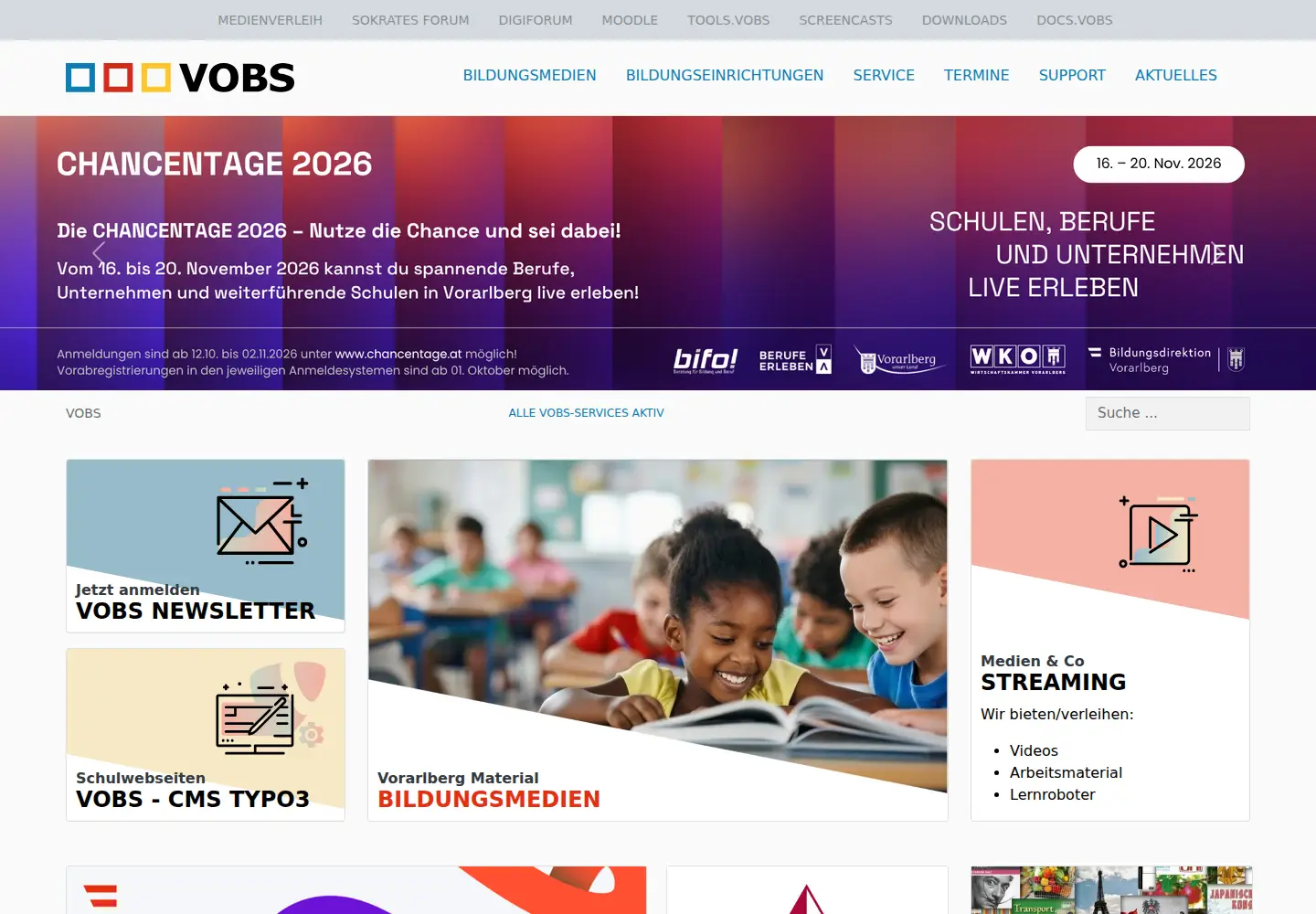 Captured homepage of vobs.at in the current scan