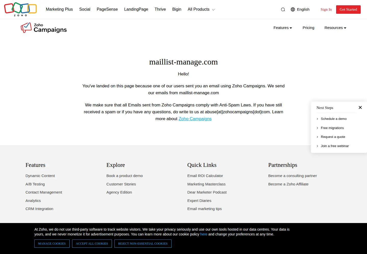 Screenshot of maillist-manage.com