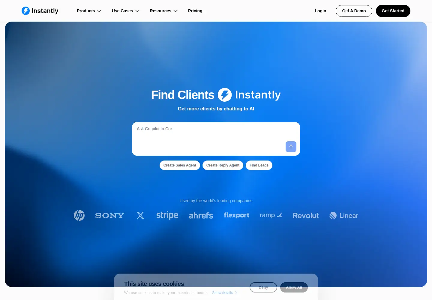 Screenshot of instantly.ai