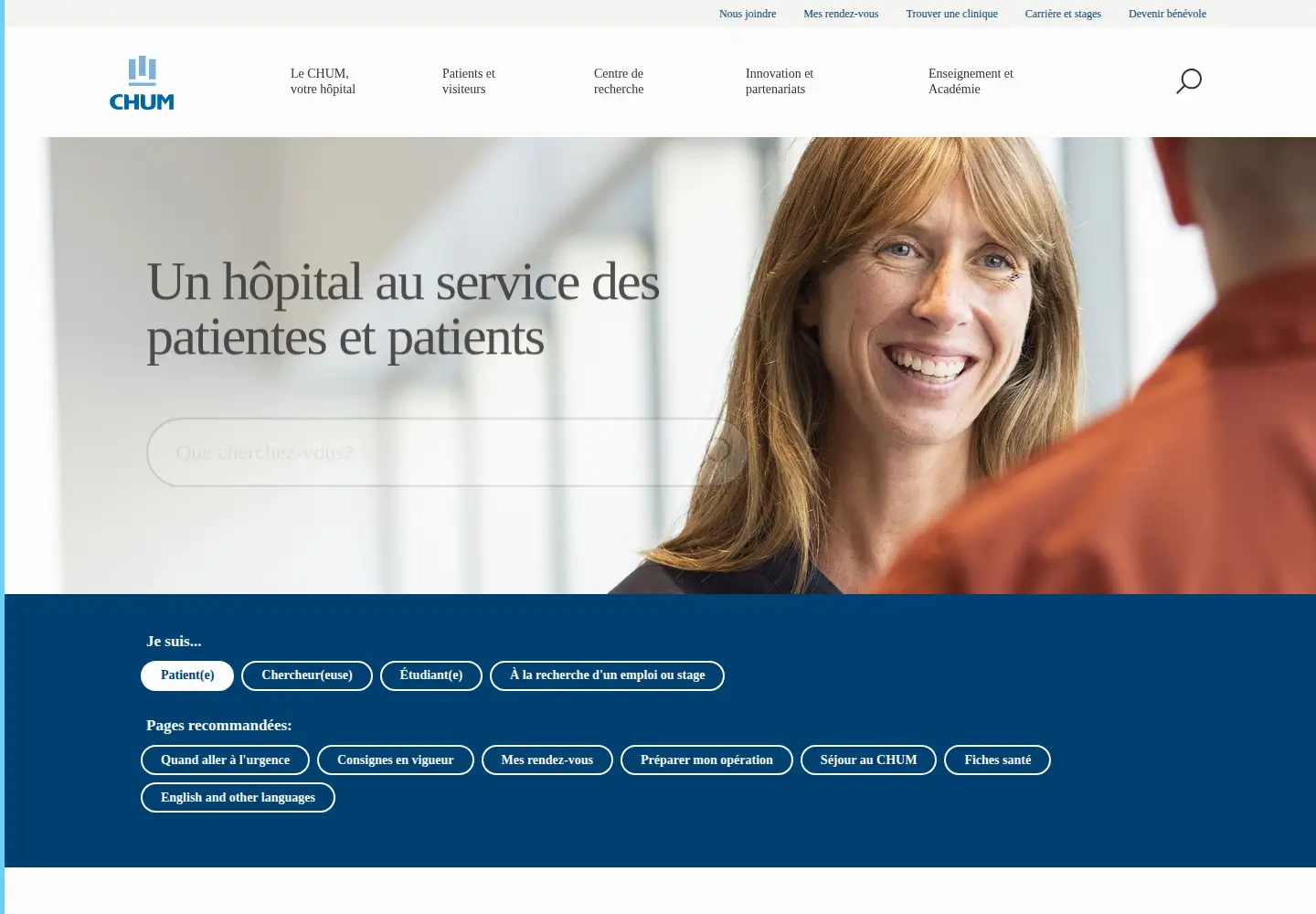 Captured homepage of chumontreal.qc.ca in the current scan