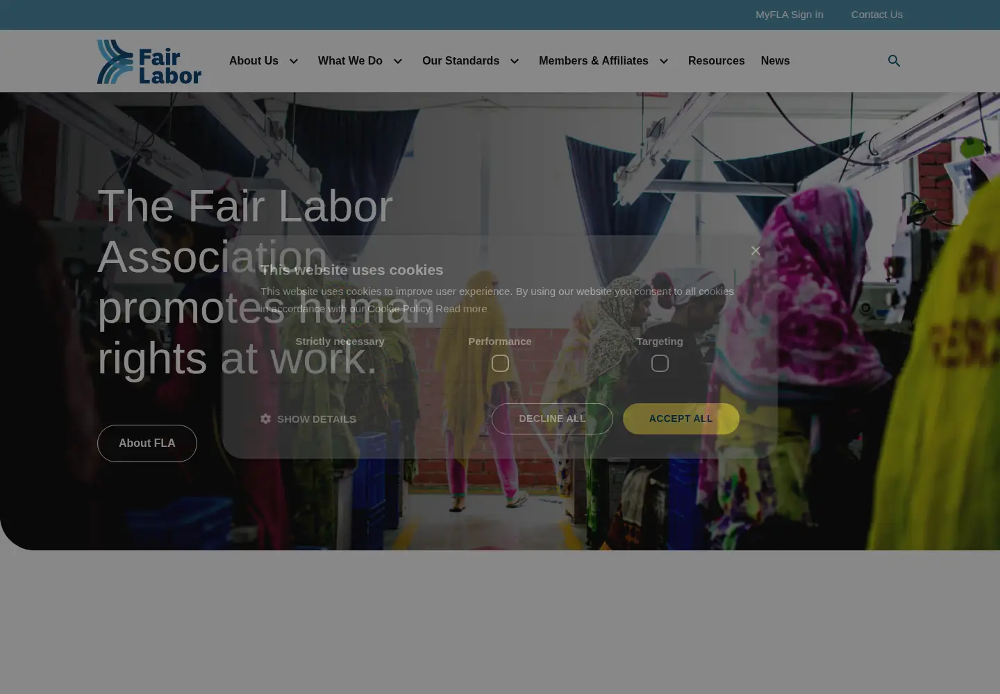 Screenshot of fairlabor.org