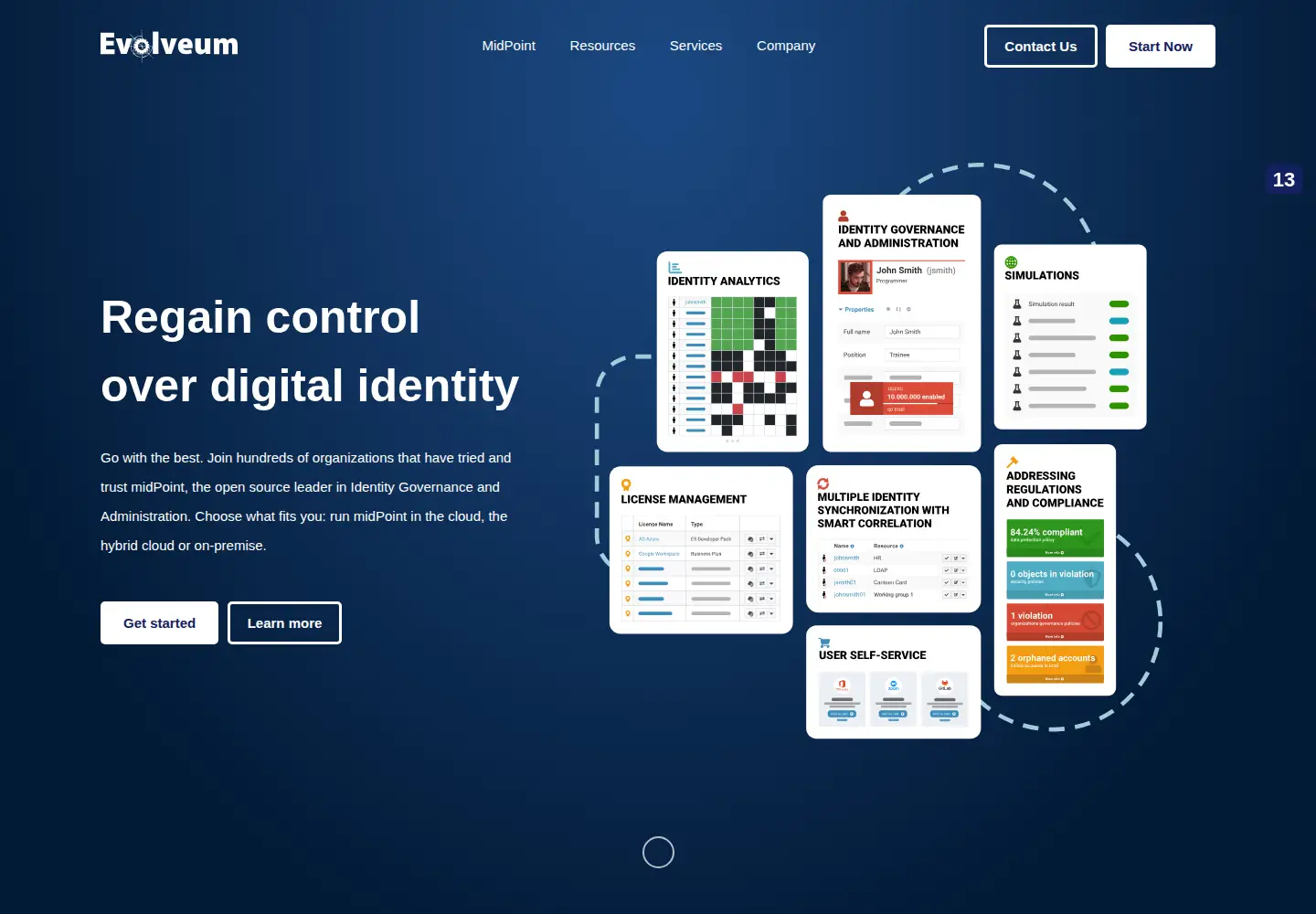 Screenshot of evolveum.com