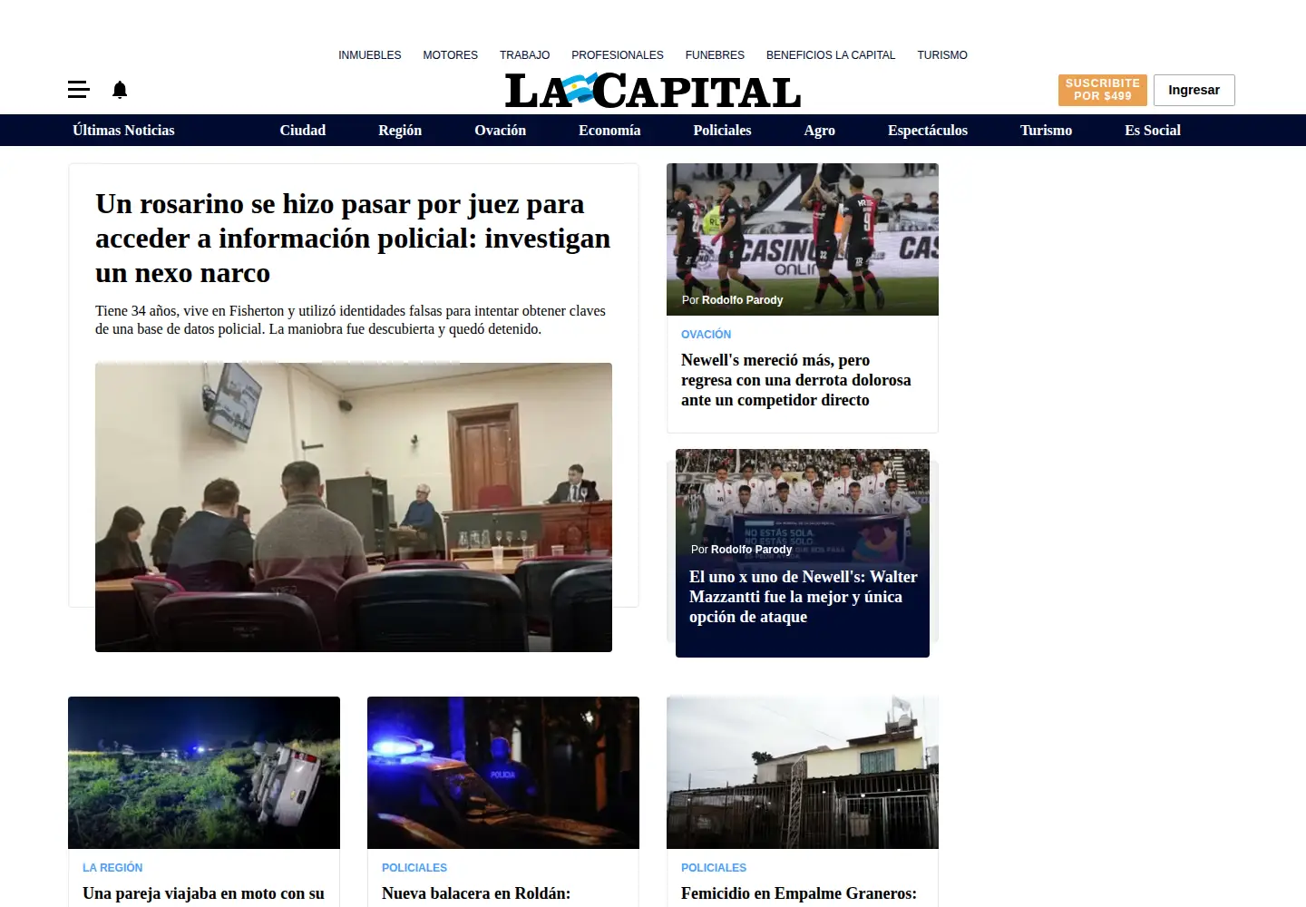 Screenshot of lacapital.com.ar