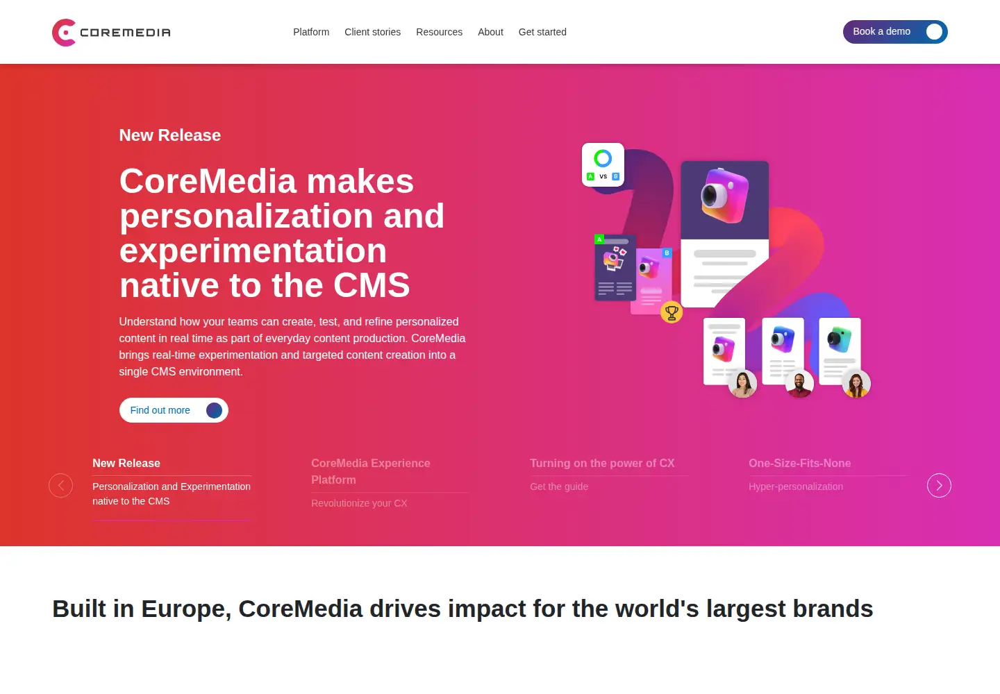 Captured homepage of coremedia.com in the current scan