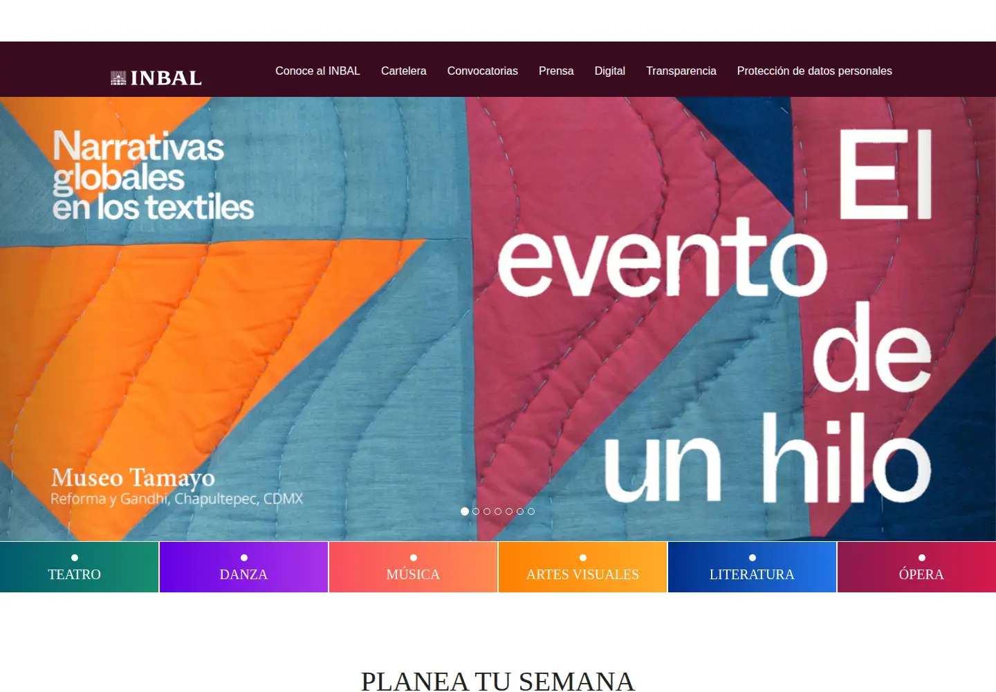 Screenshot of inba.gob.mx