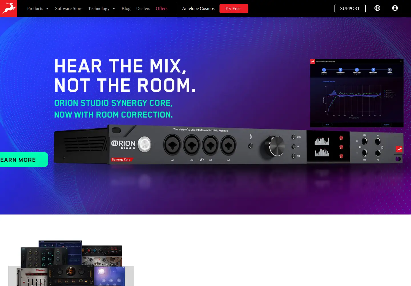 Captured homepage of antelopeaudio.com in the current scan