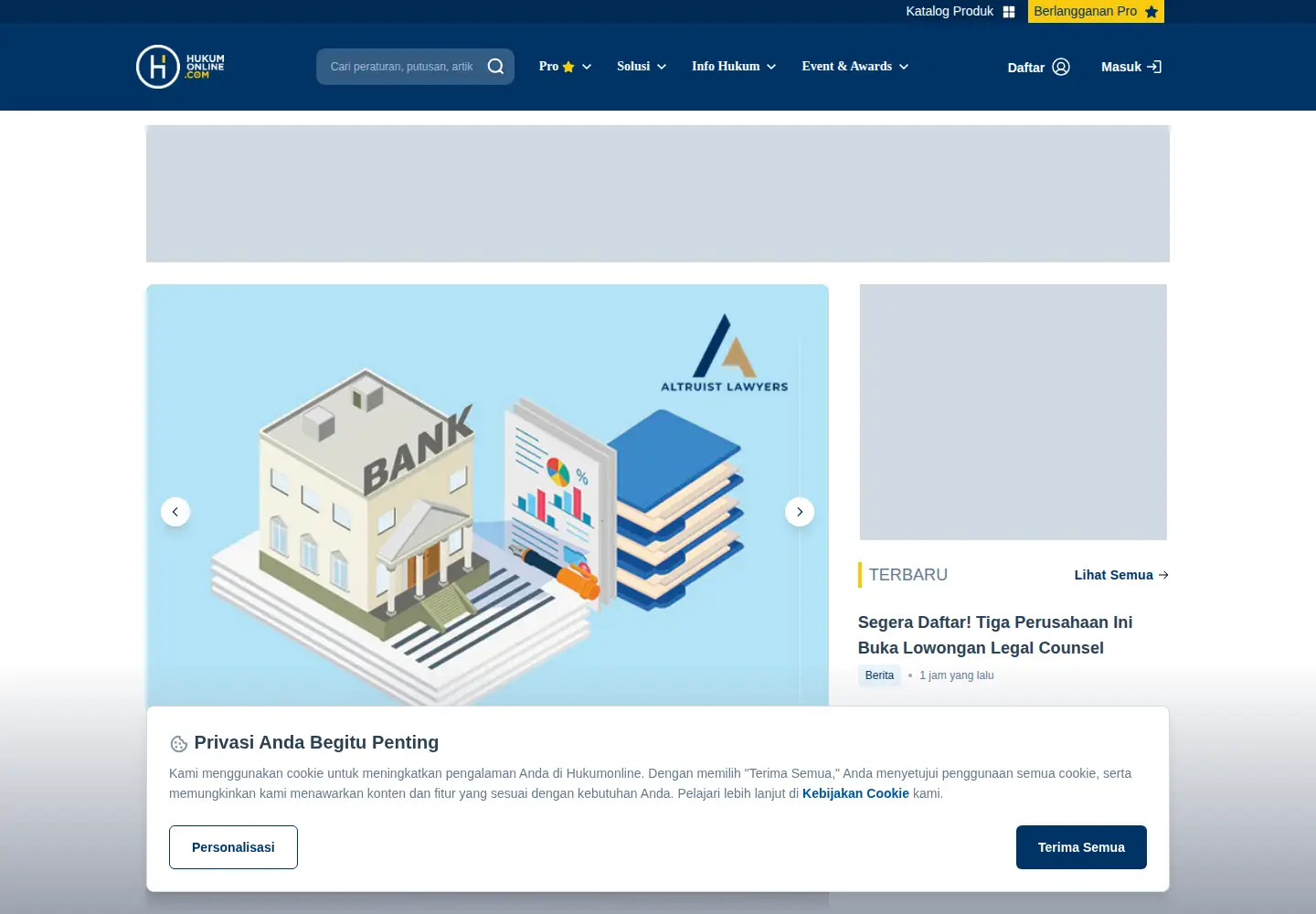 Screenshot of hukumonline.com
