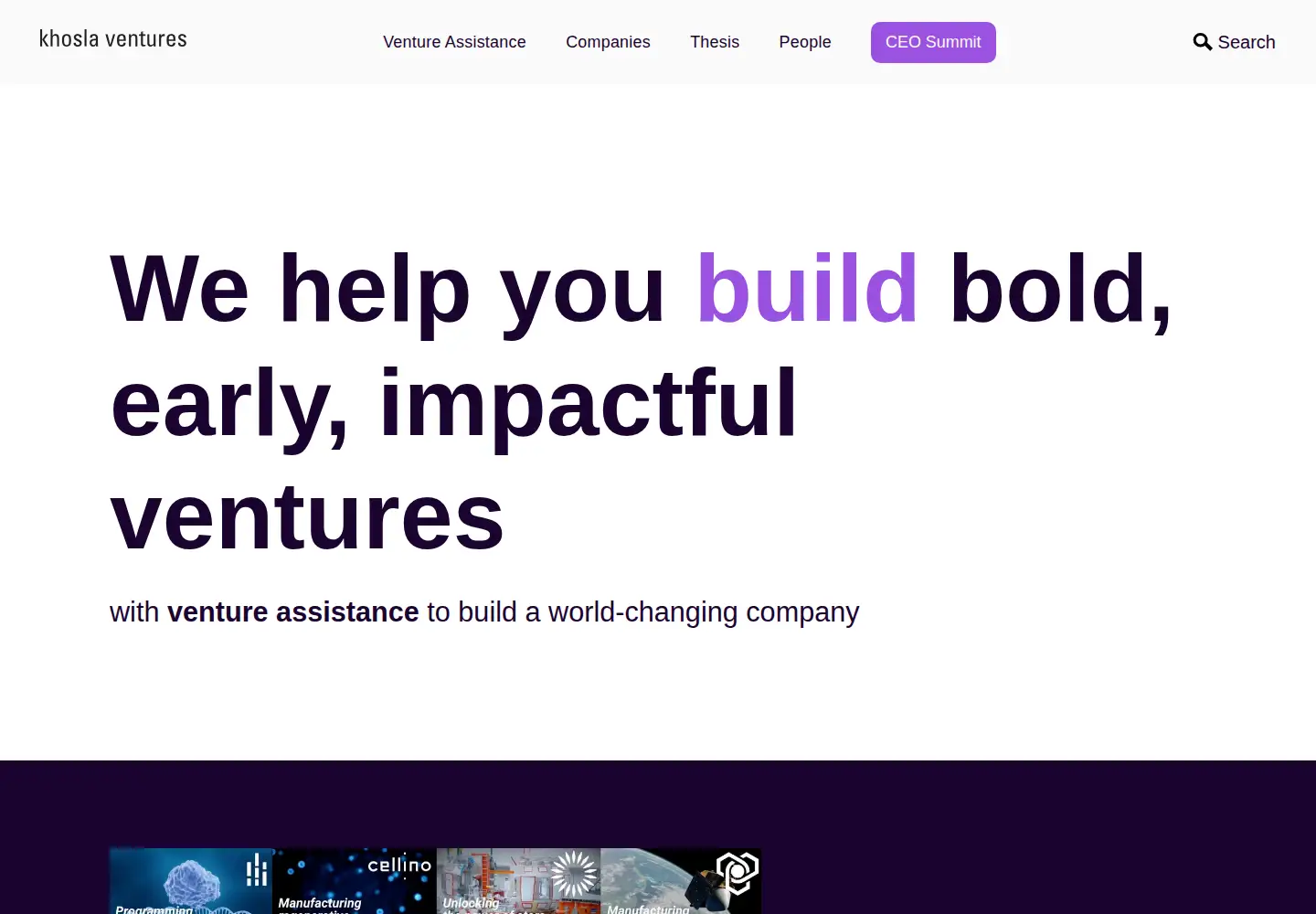 Screenshot of khoslaventures.com