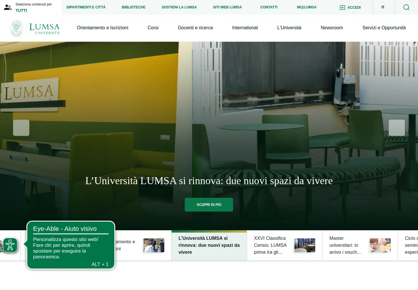 Screenshot of lumsa.it