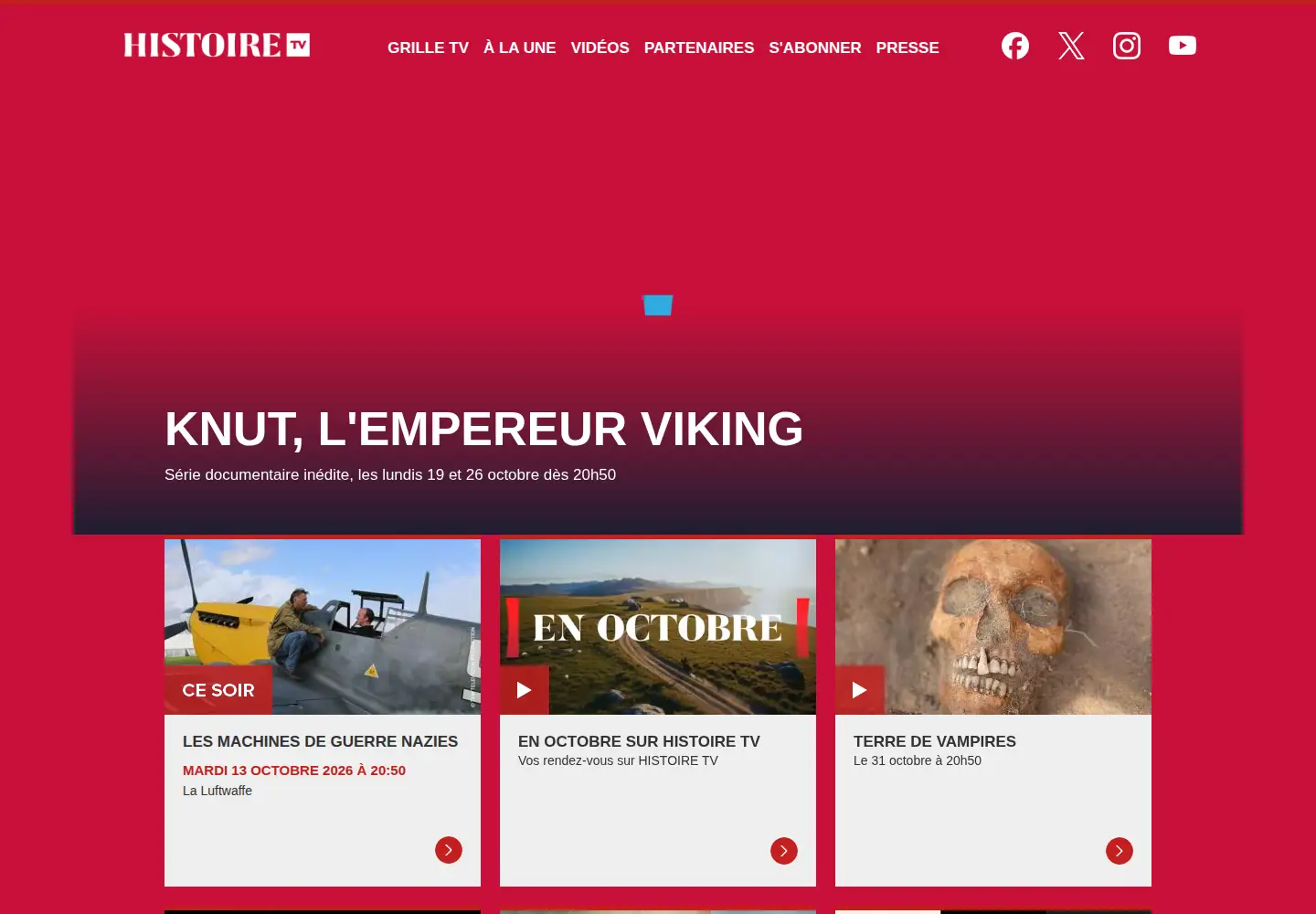 Captured homepage of histoire.fr in the current scan