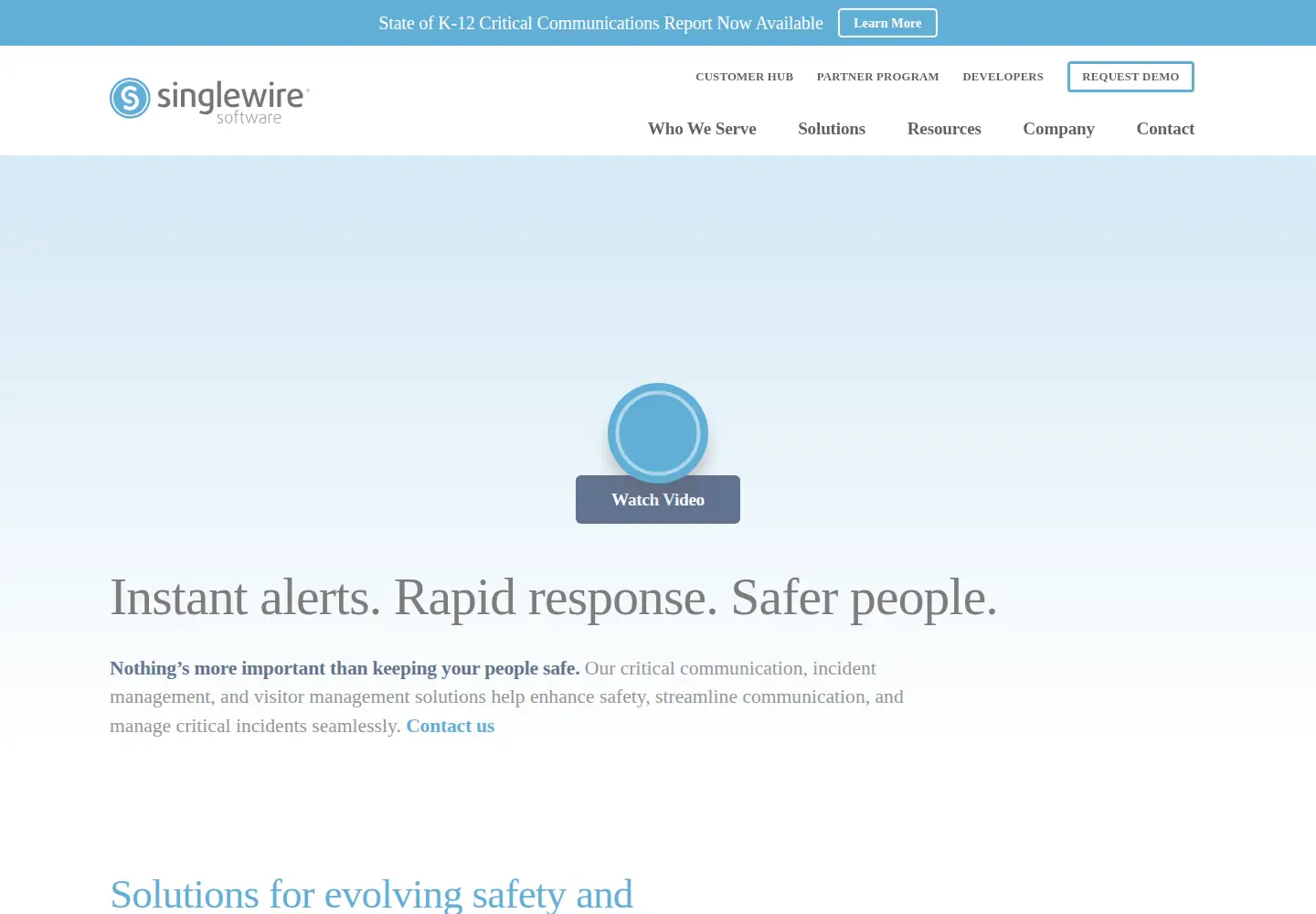 Screenshot of singlewire.com