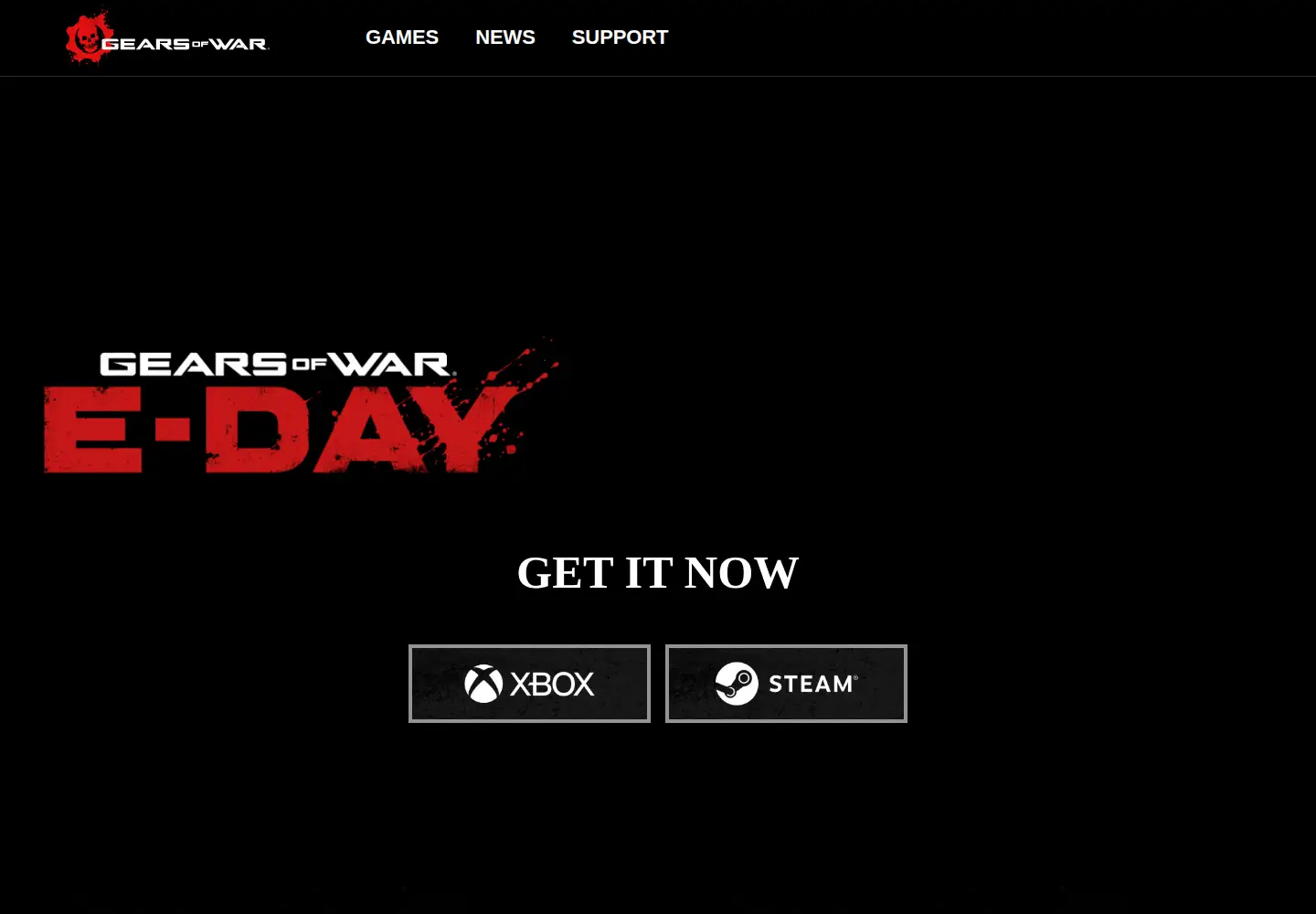 Captured homepage of gearsofwar.com in the current scan
