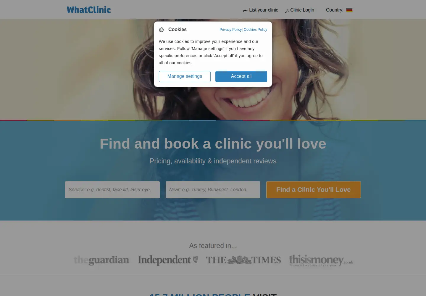 Screenshot of whatclinic.com