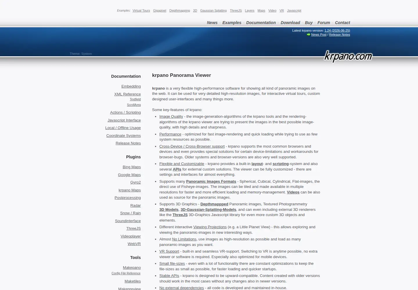 Screenshot of krpano.com