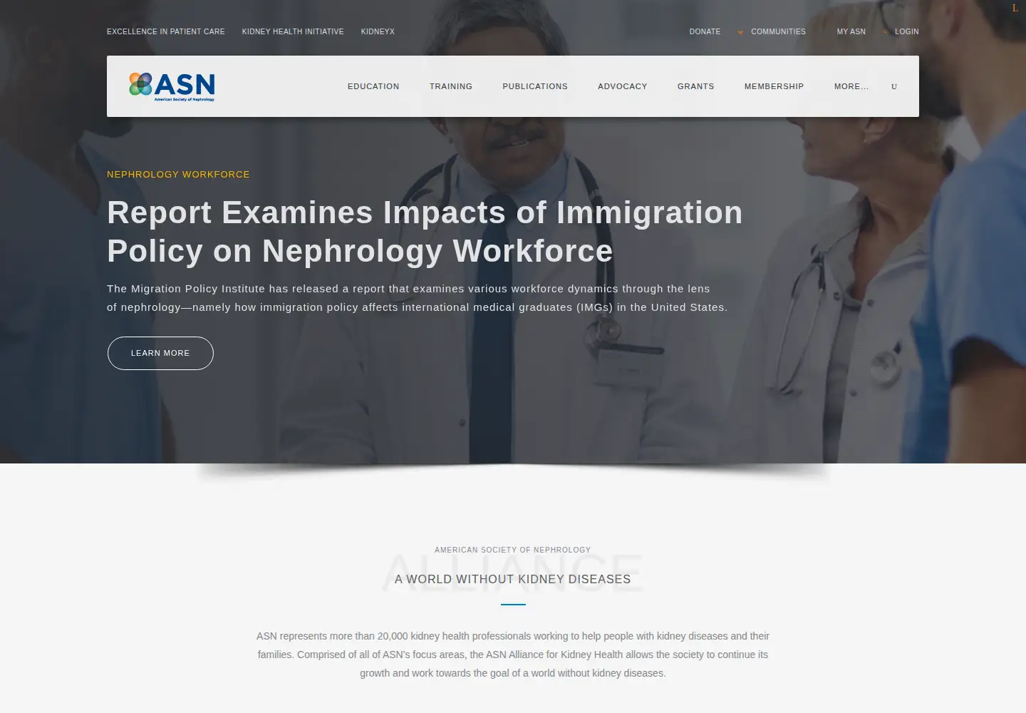Captured homepage of asn-online.org in the current scan