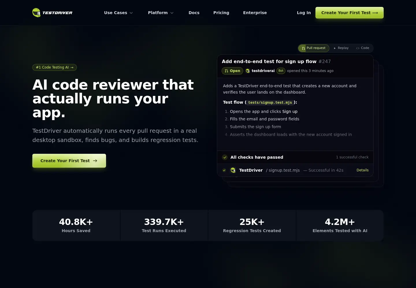 Screenshot of testdriver.ai