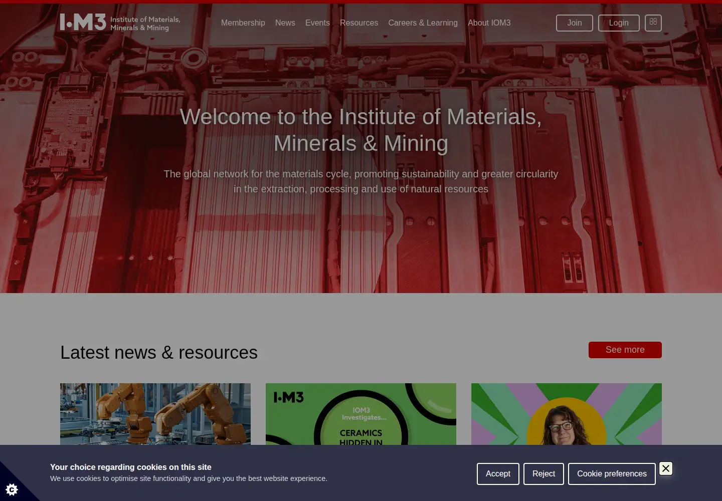 Captured homepage of iom3.org in the current scan