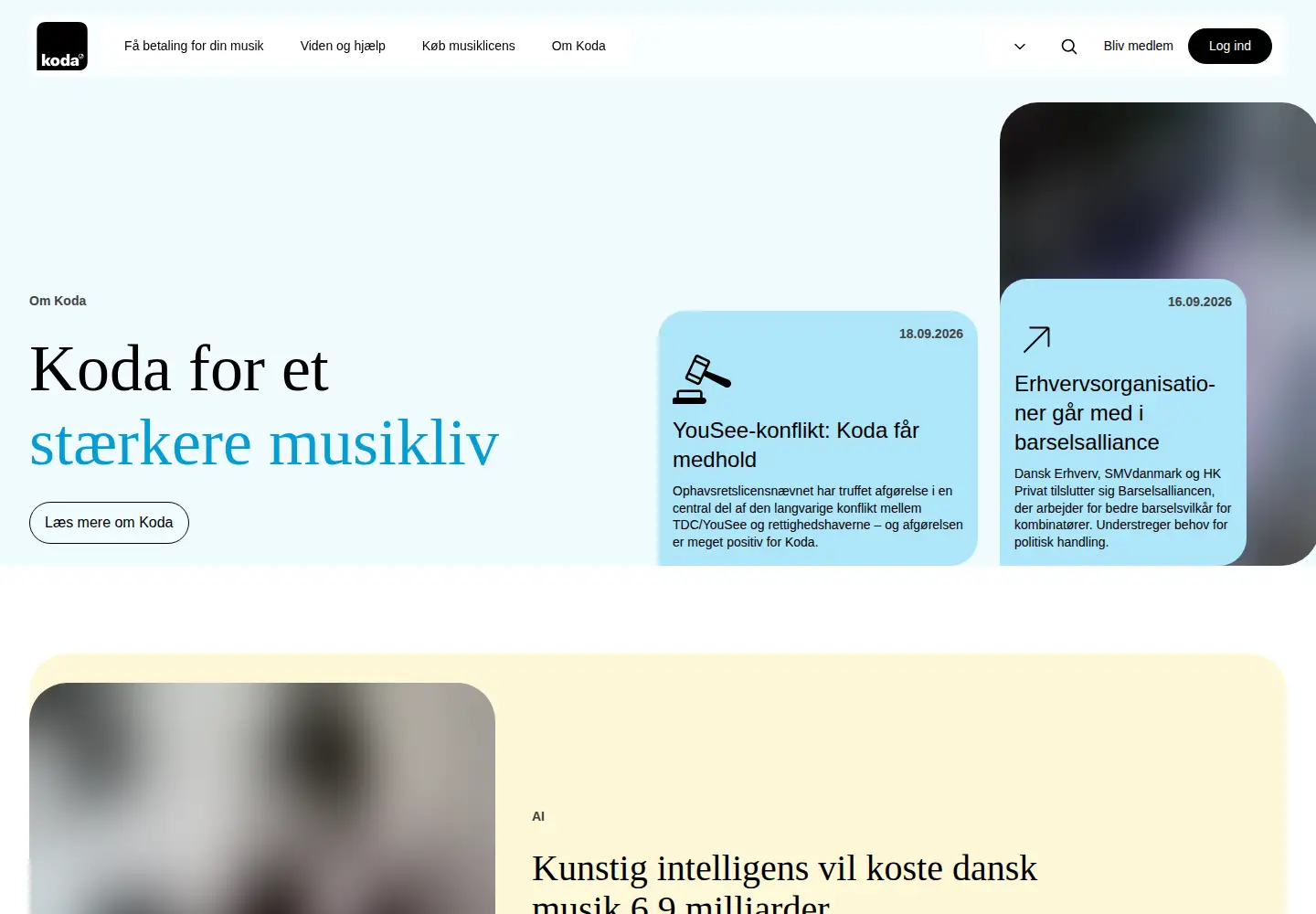 Screenshot of koda.dk