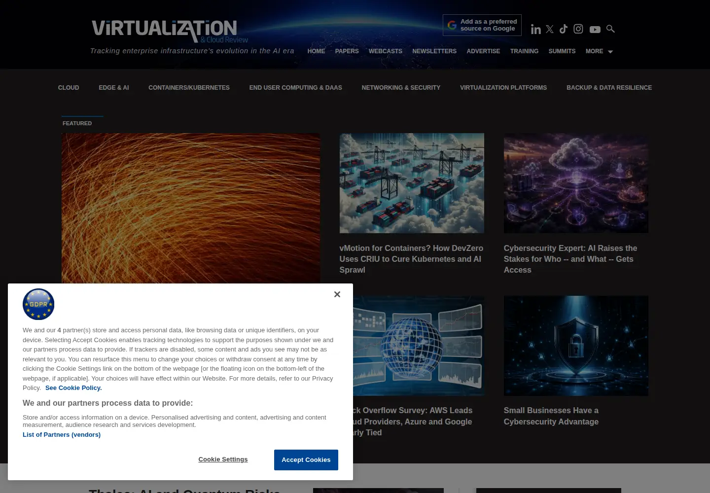 Screenshot of virtualizationreview.com