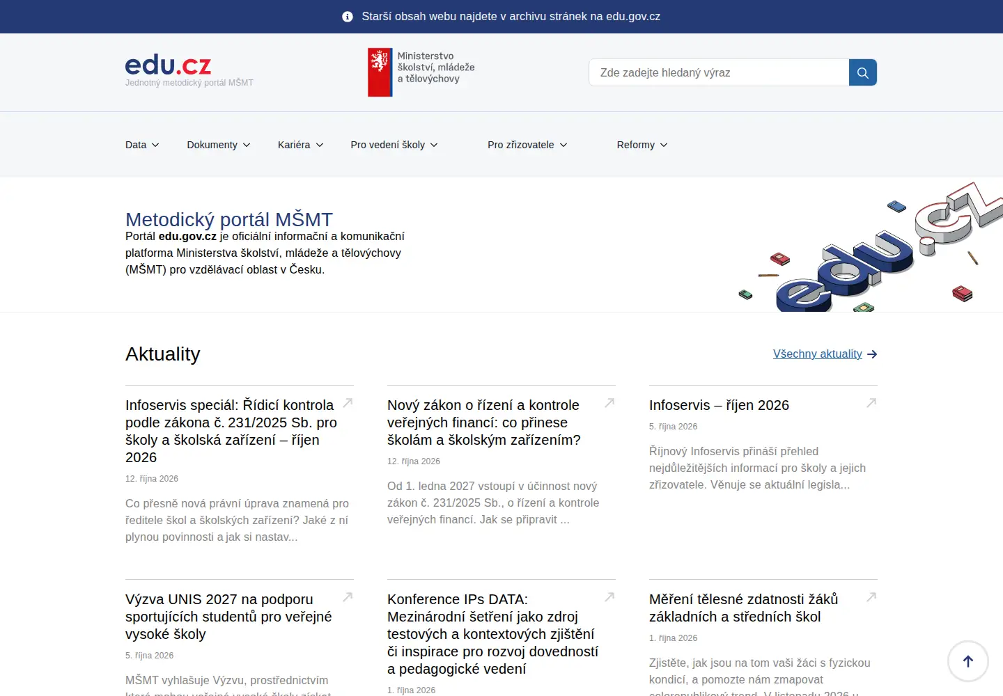 Screenshot of edu.cz