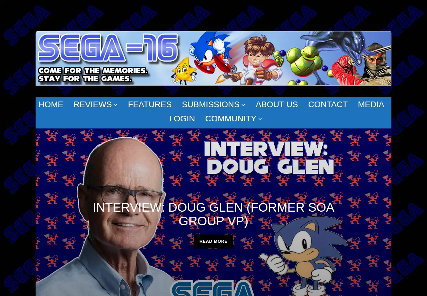 Screenshot of sega-16.com