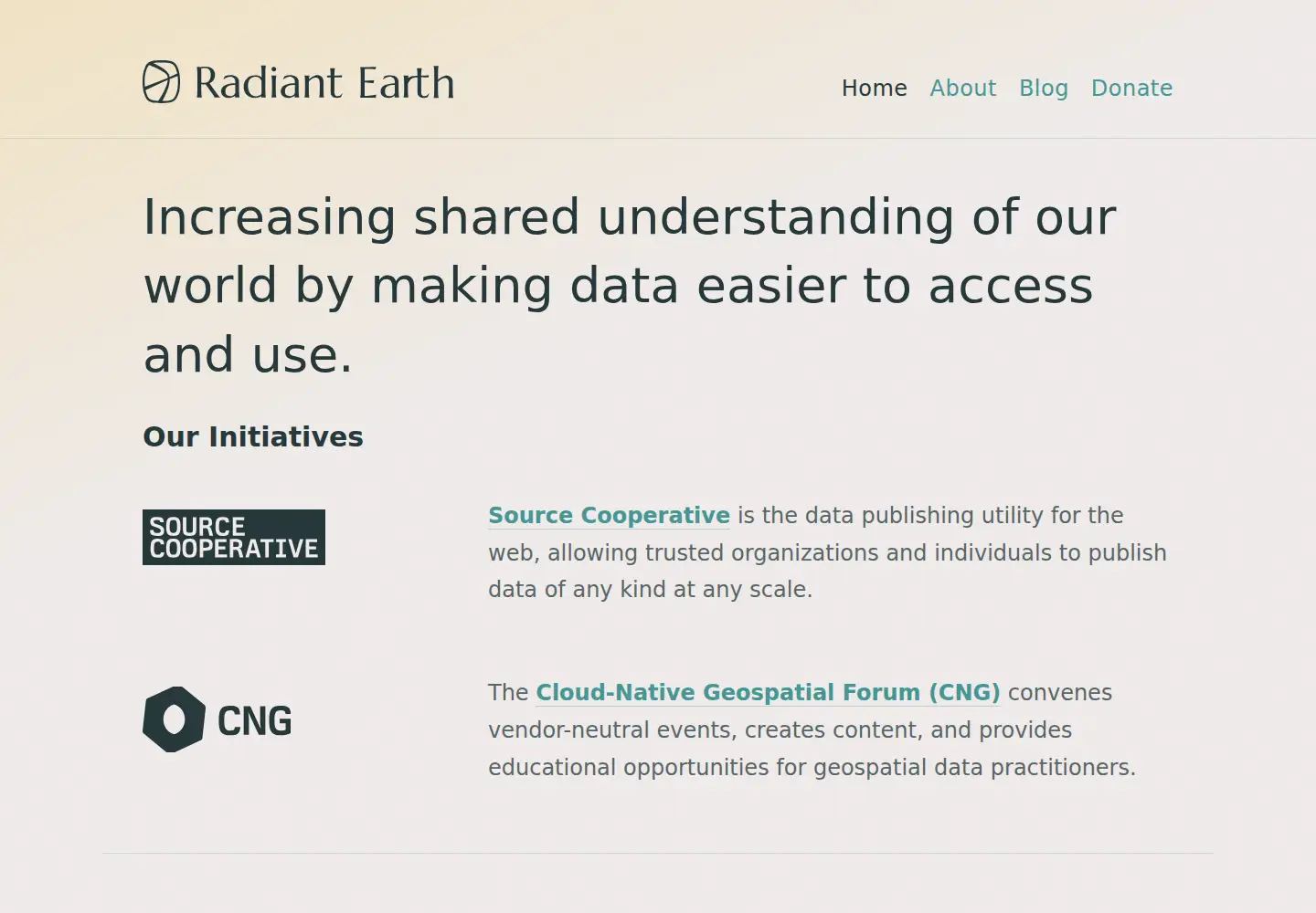 Screenshot of radiant.earth