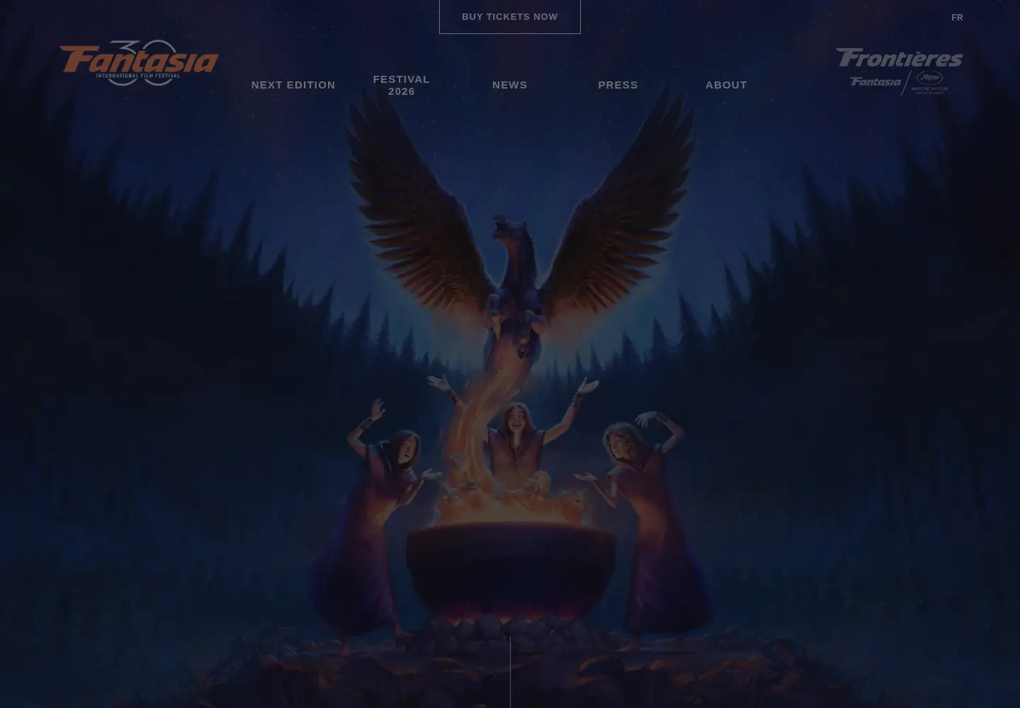 Captured homepage of fantasiafestival.com in the current scan