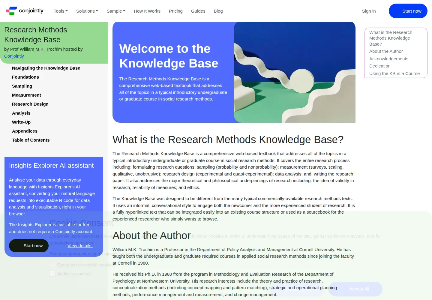 Screenshot of socialresearchmethods.net