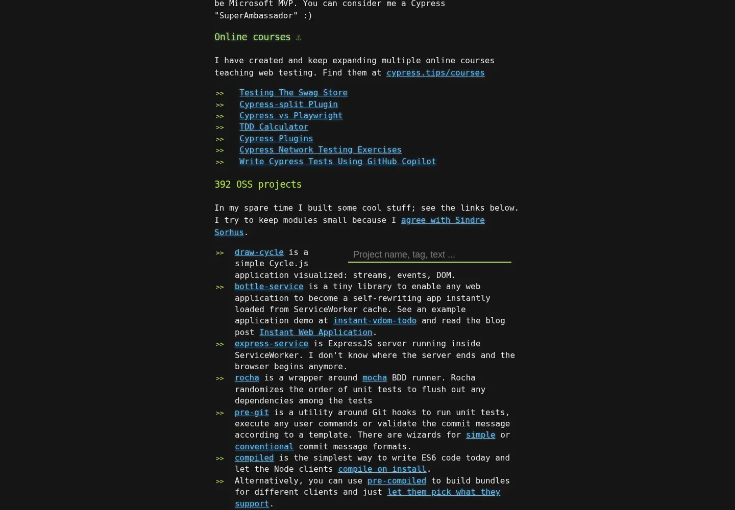 Screenshot of glebbahmutov.com