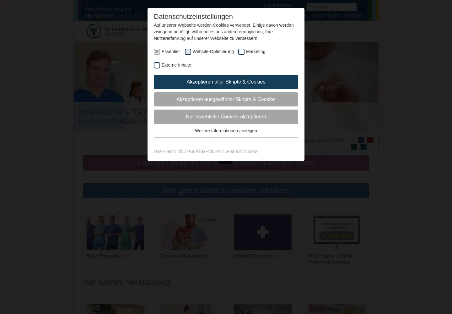 Screenshot of sfh-muenster.de