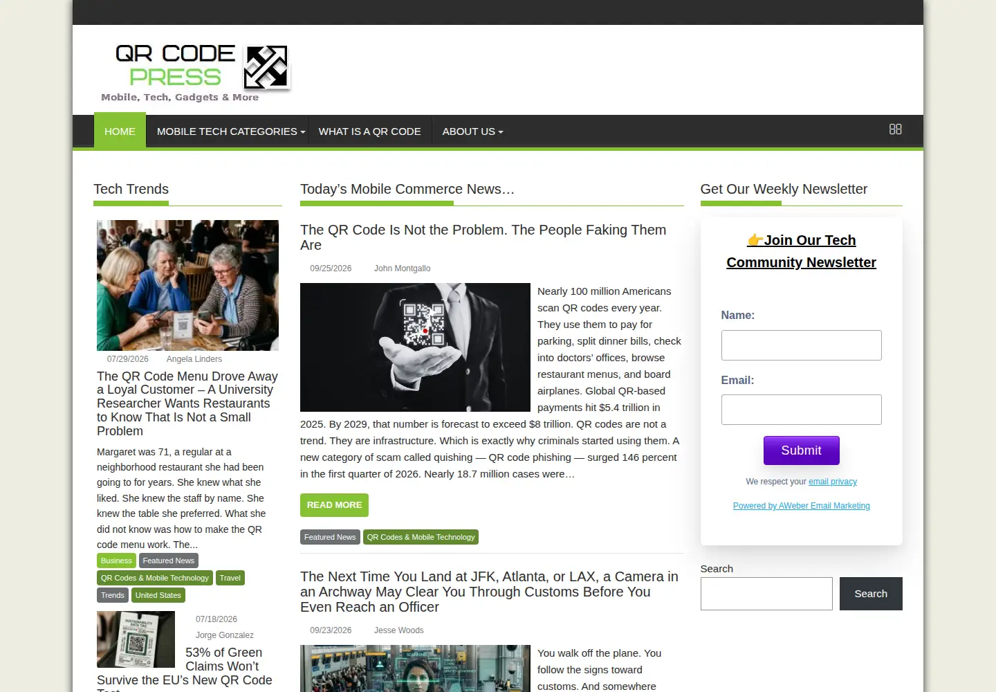 Screenshot of qrcodepress.com