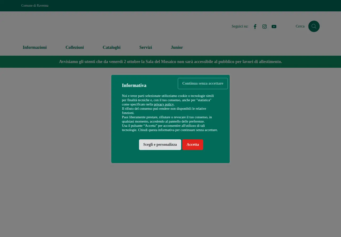 Captured homepage of classense.ra.it in the current scan