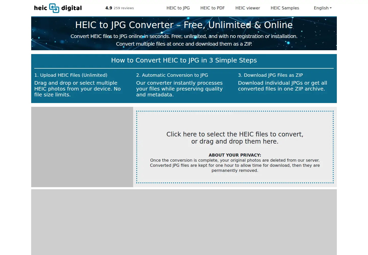 Screenshot of heic.digital