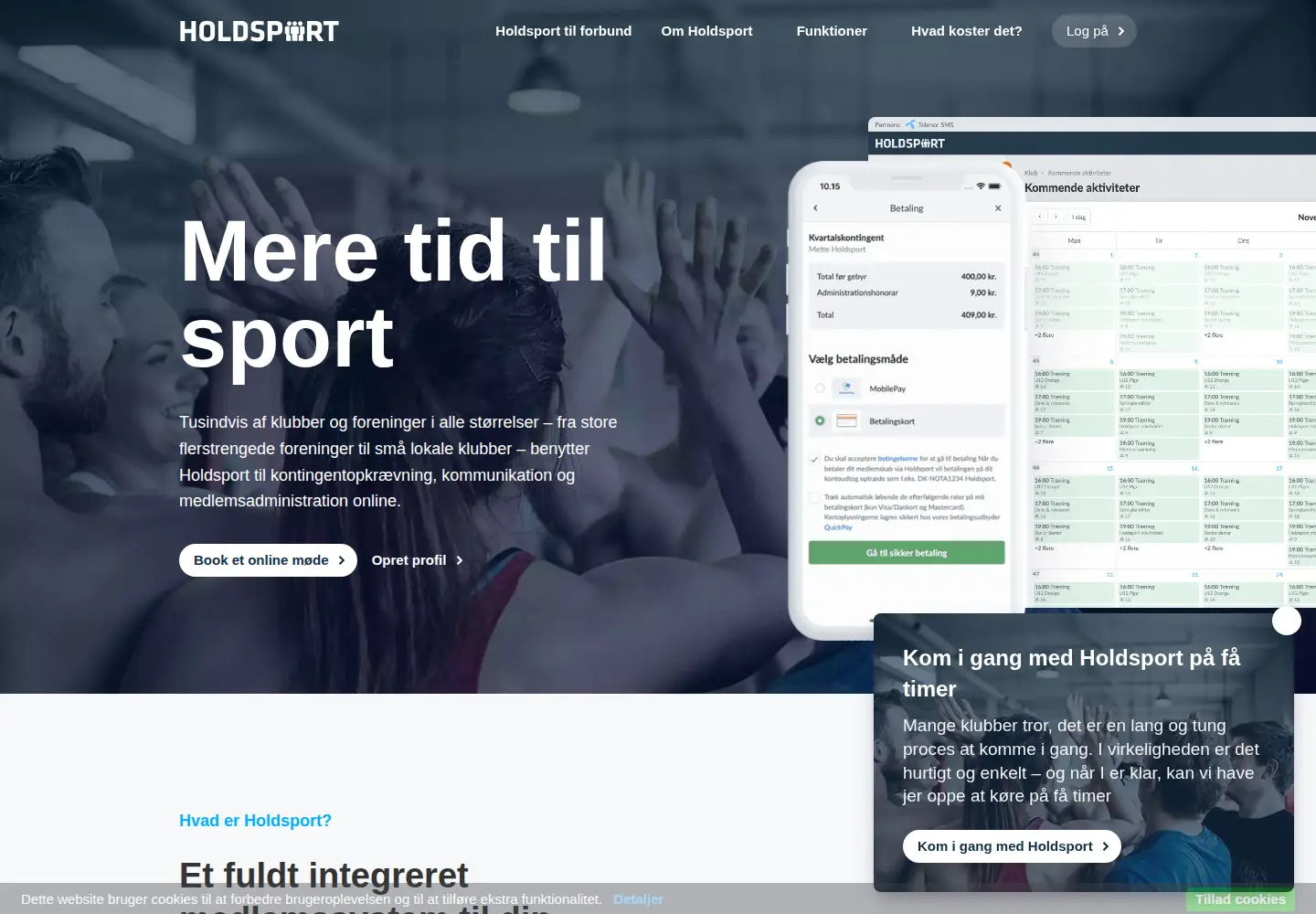 Screenshot of holdsport.dk