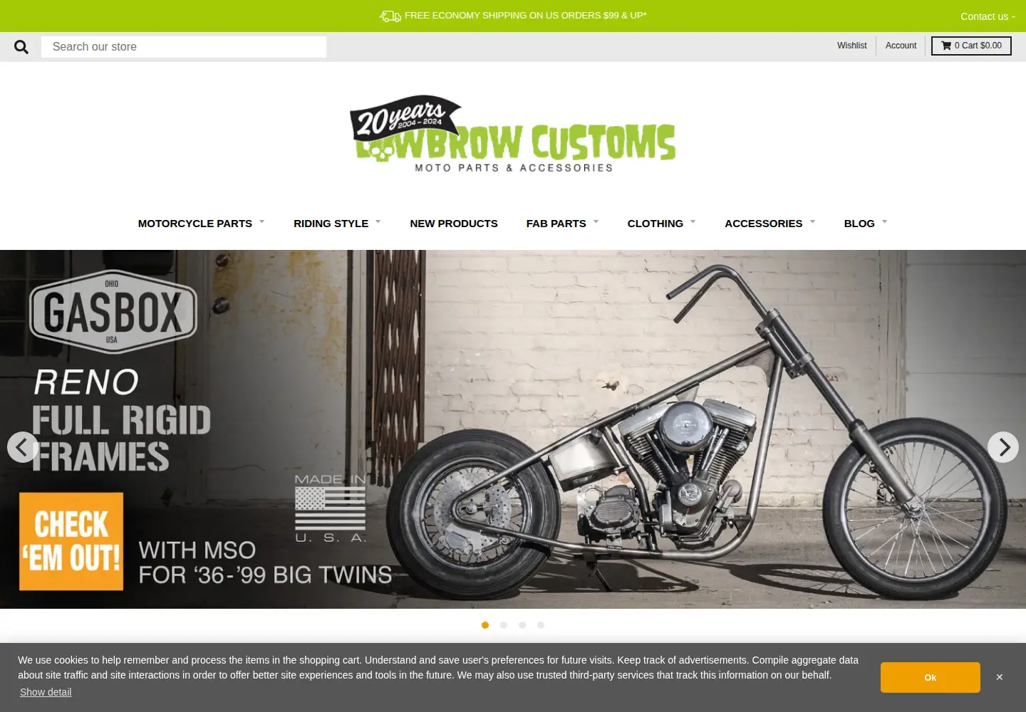 Captured homepage of lowbrowcustoms.com in the current scan