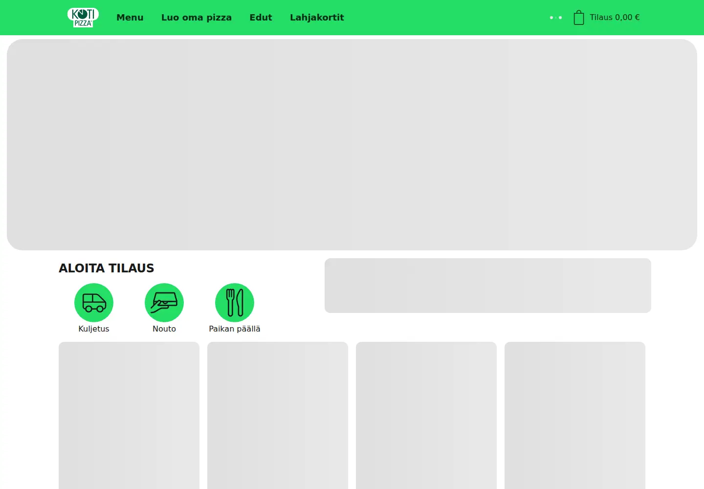 Screenshot of kotipizza.fi