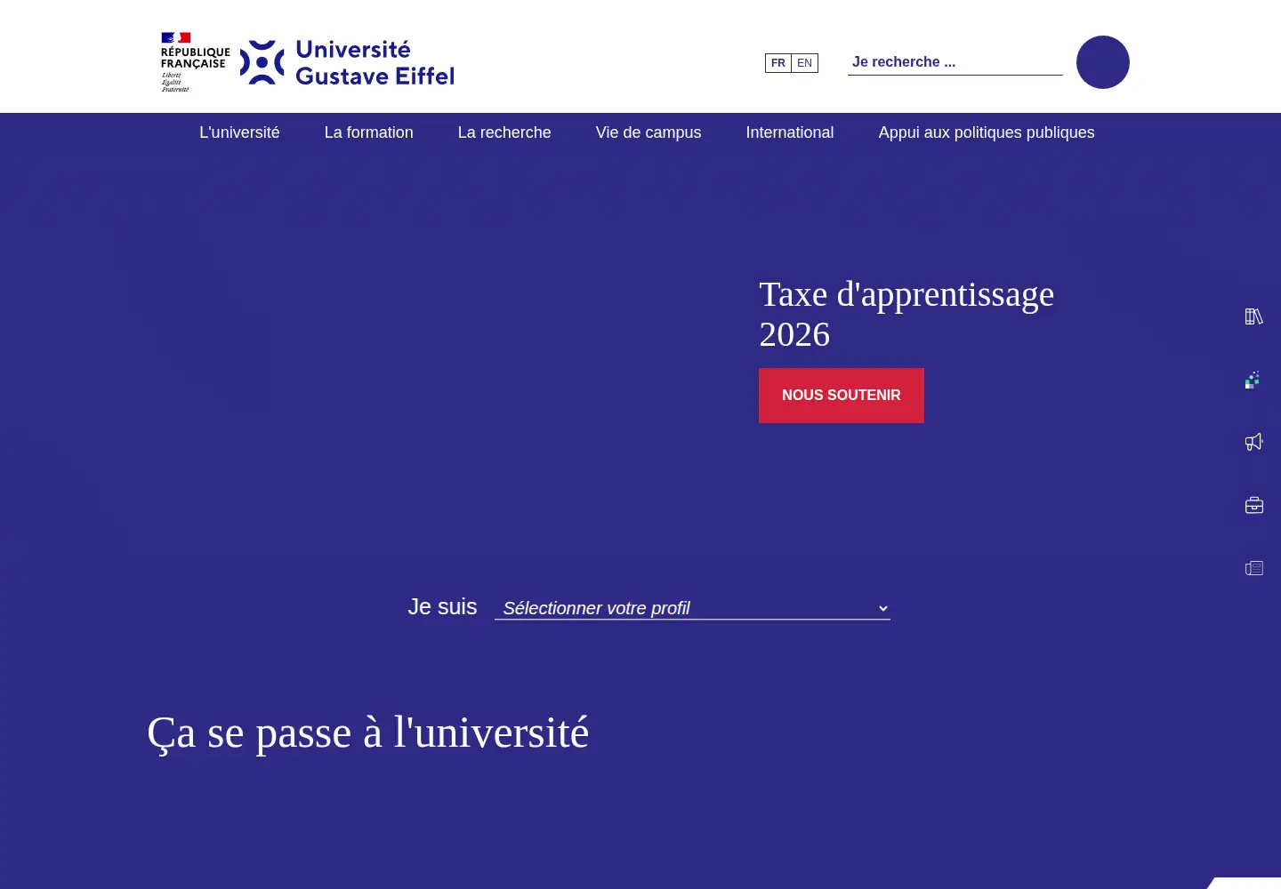Captured homepage of ifsttar.fr in the current scan