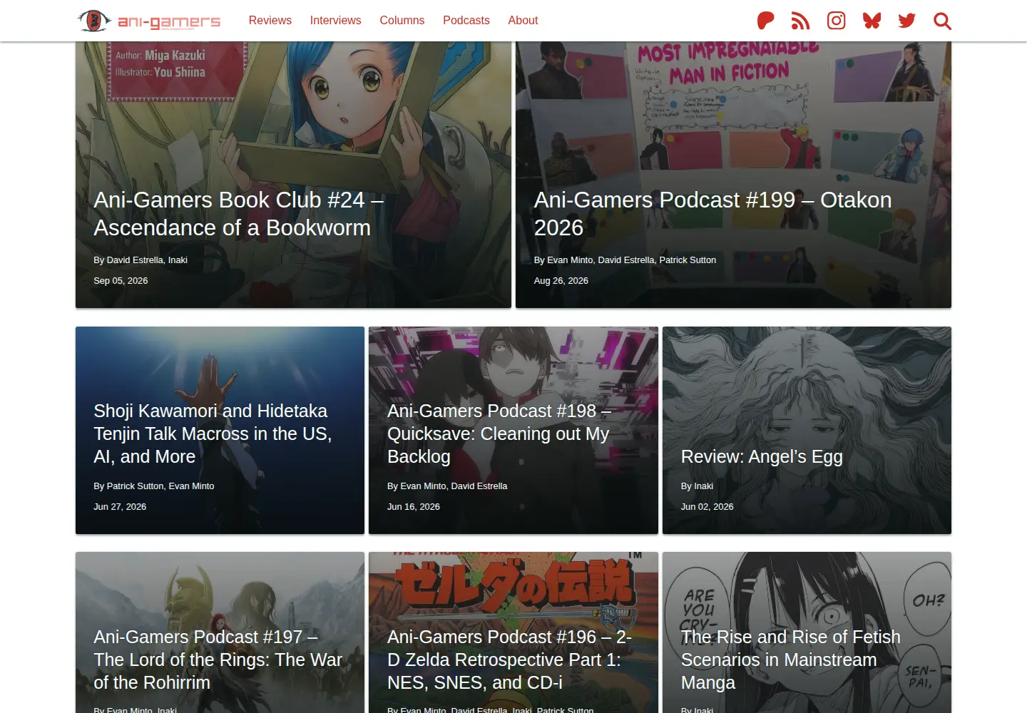 Captured homepage of anigamers.com in the current scan
