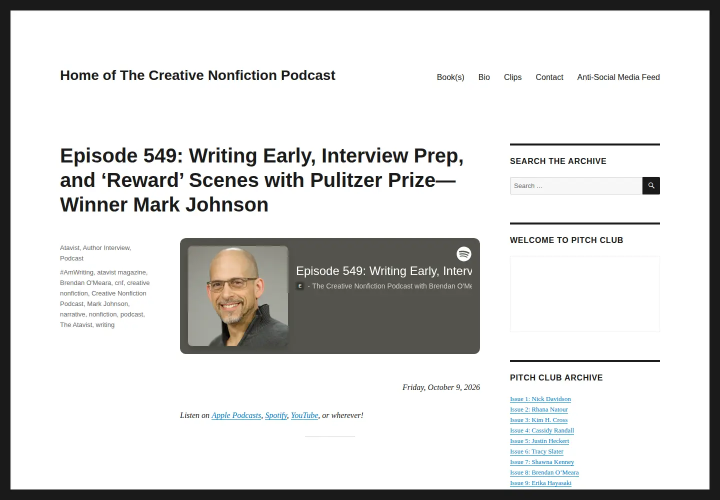 Screenshot of brendanomeara.com