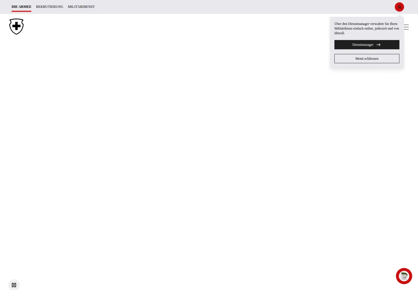 Screenshot of armee.ch