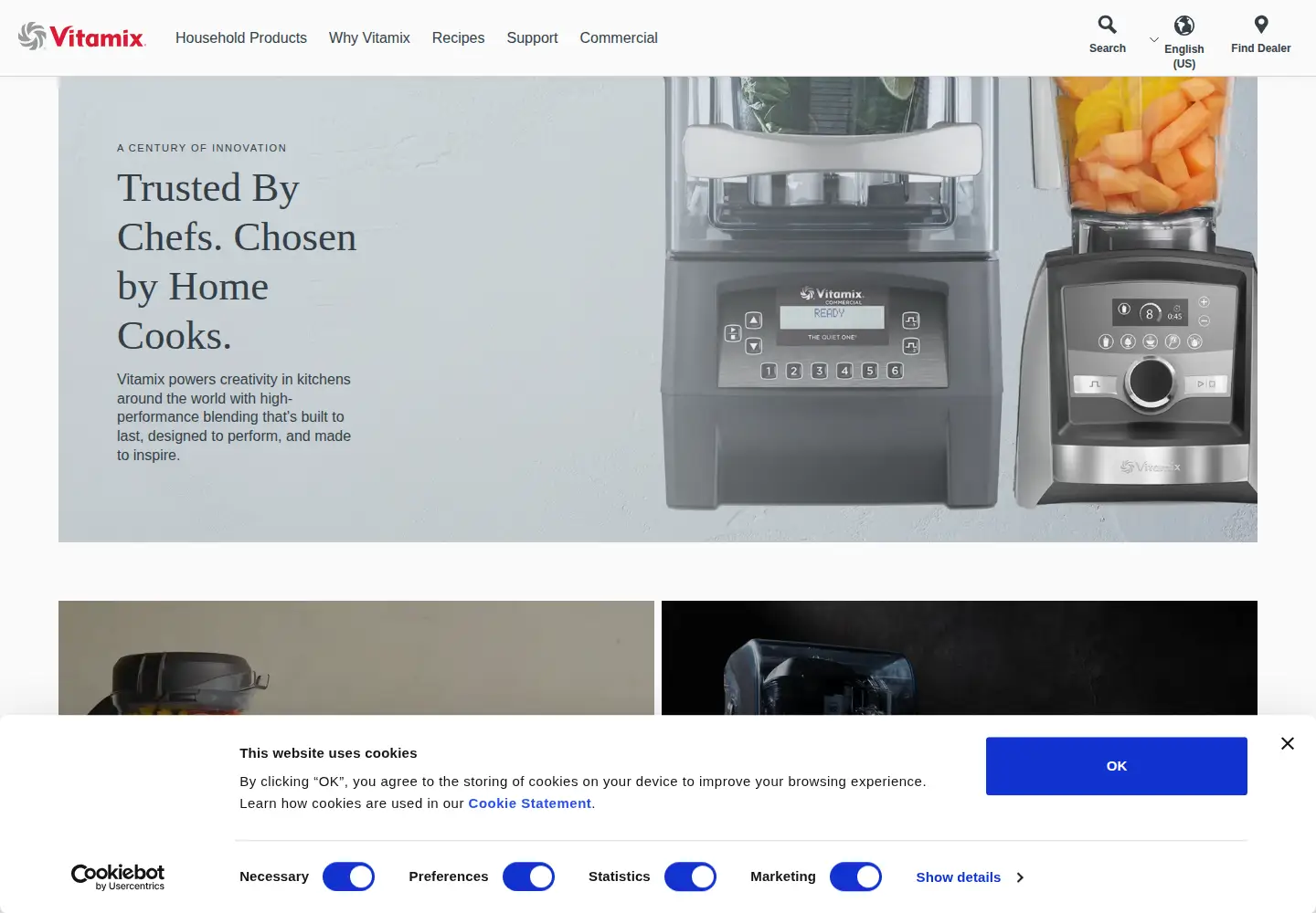 Screenshot of vitamix.com