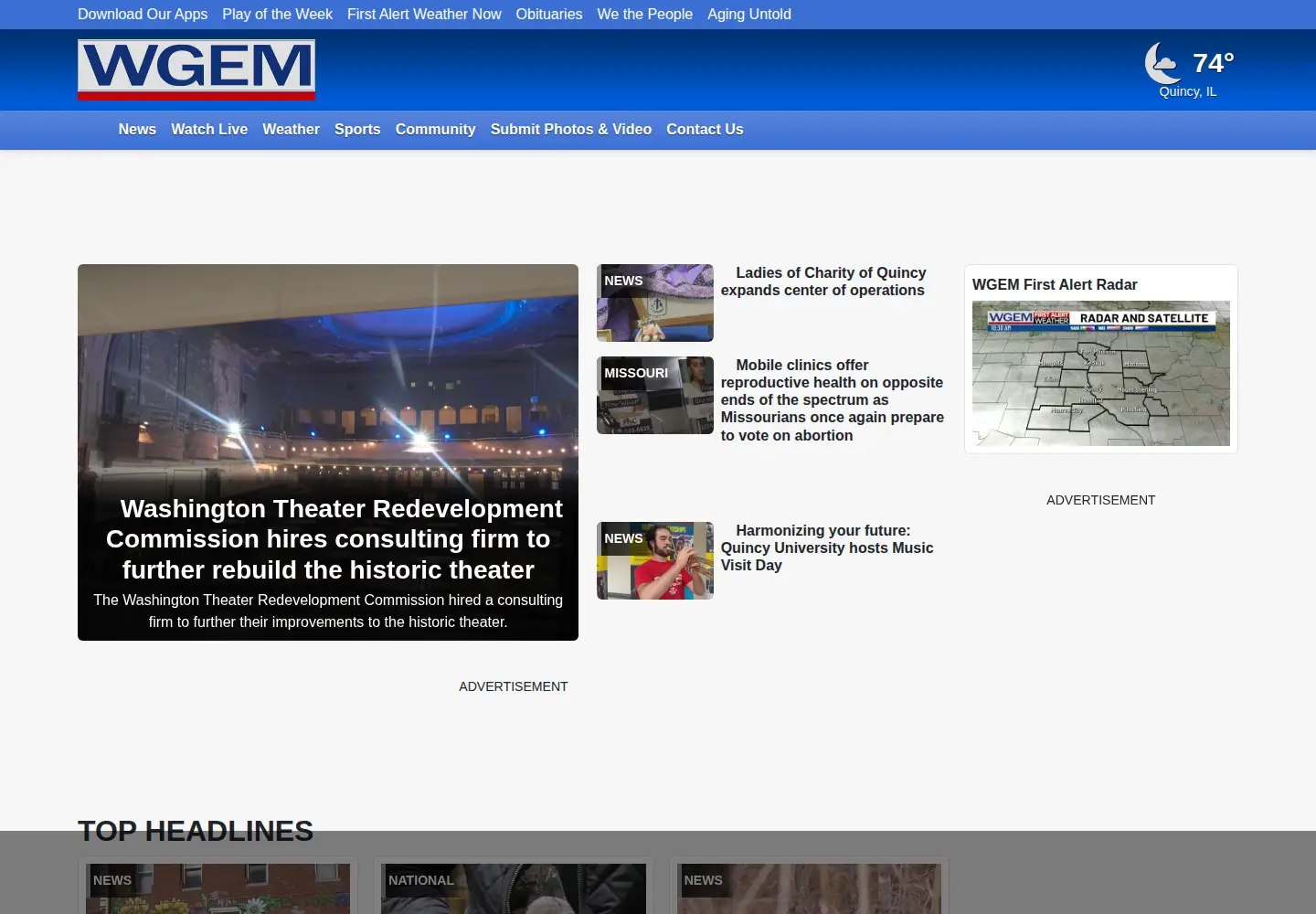 Captured homepage of wgem.com in the current scan