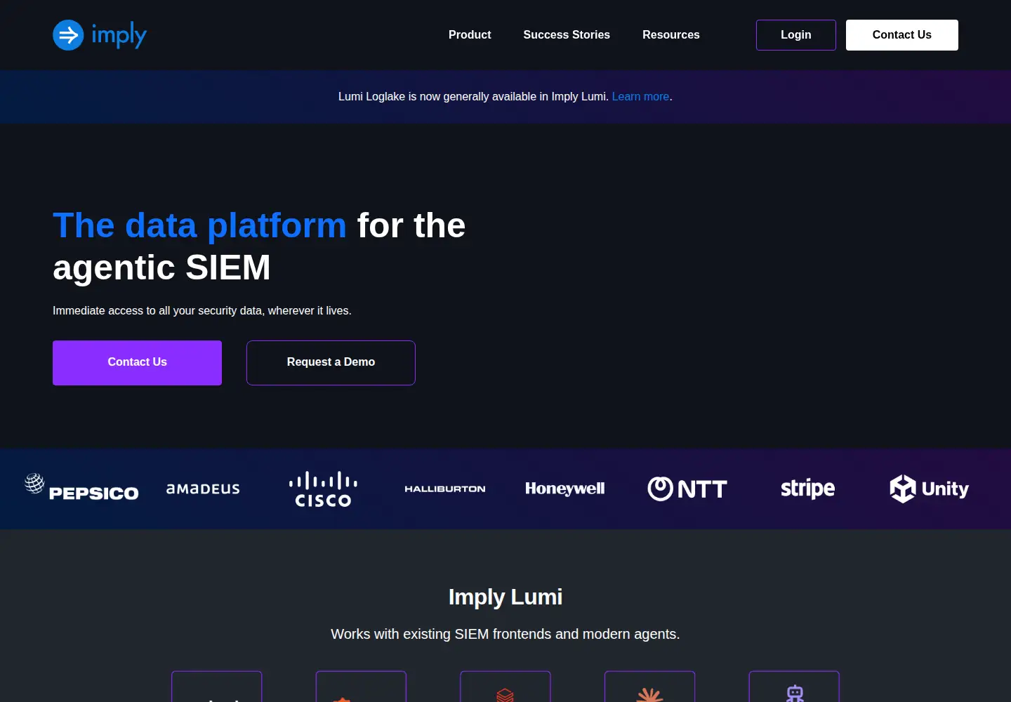Captured homepage of imply.io in the current scan