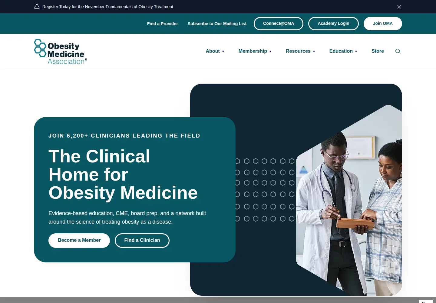Captured homepage of obesitymedicine.org in the current scan