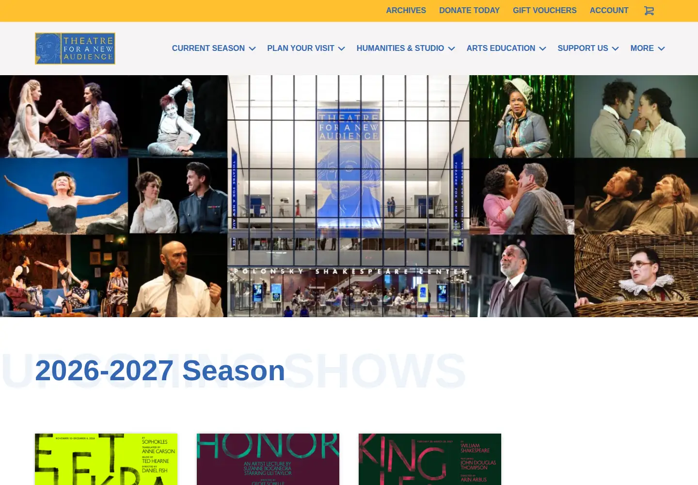 Captured homepage of tfana.org in the current scan