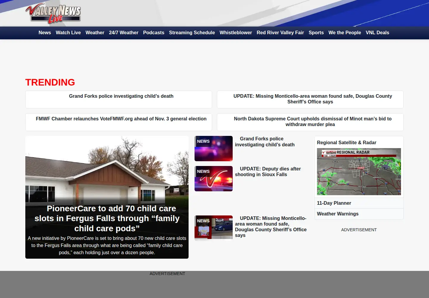 Screenshot of valleynewslive.com