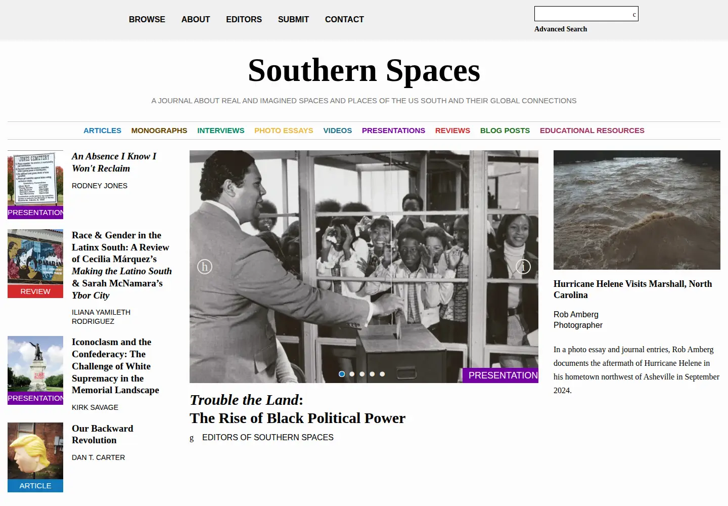 Screenshot of southernspaces.org