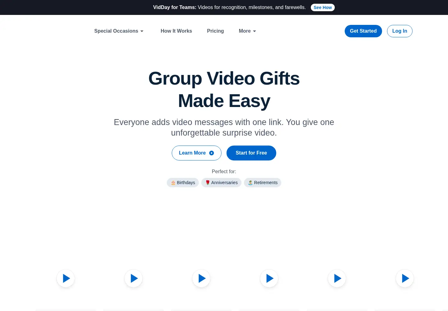 Screenshot of vidday.com