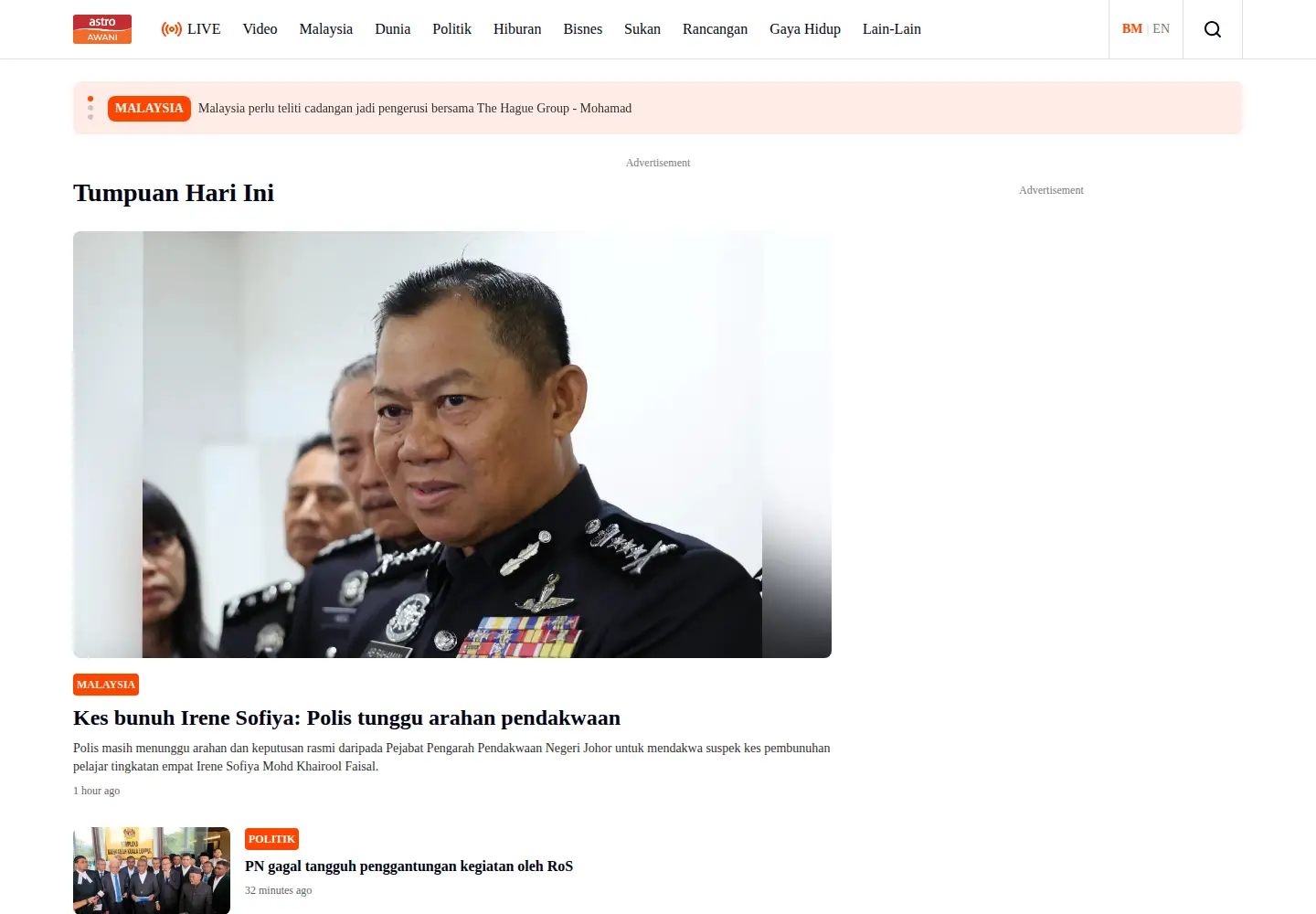 Screenshot of astroawani.com